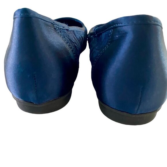 Centro Point Flats Women's Slip On Shoes Size 8 Navy Blue Lace Floral Design NEW - Picture 9 of 14